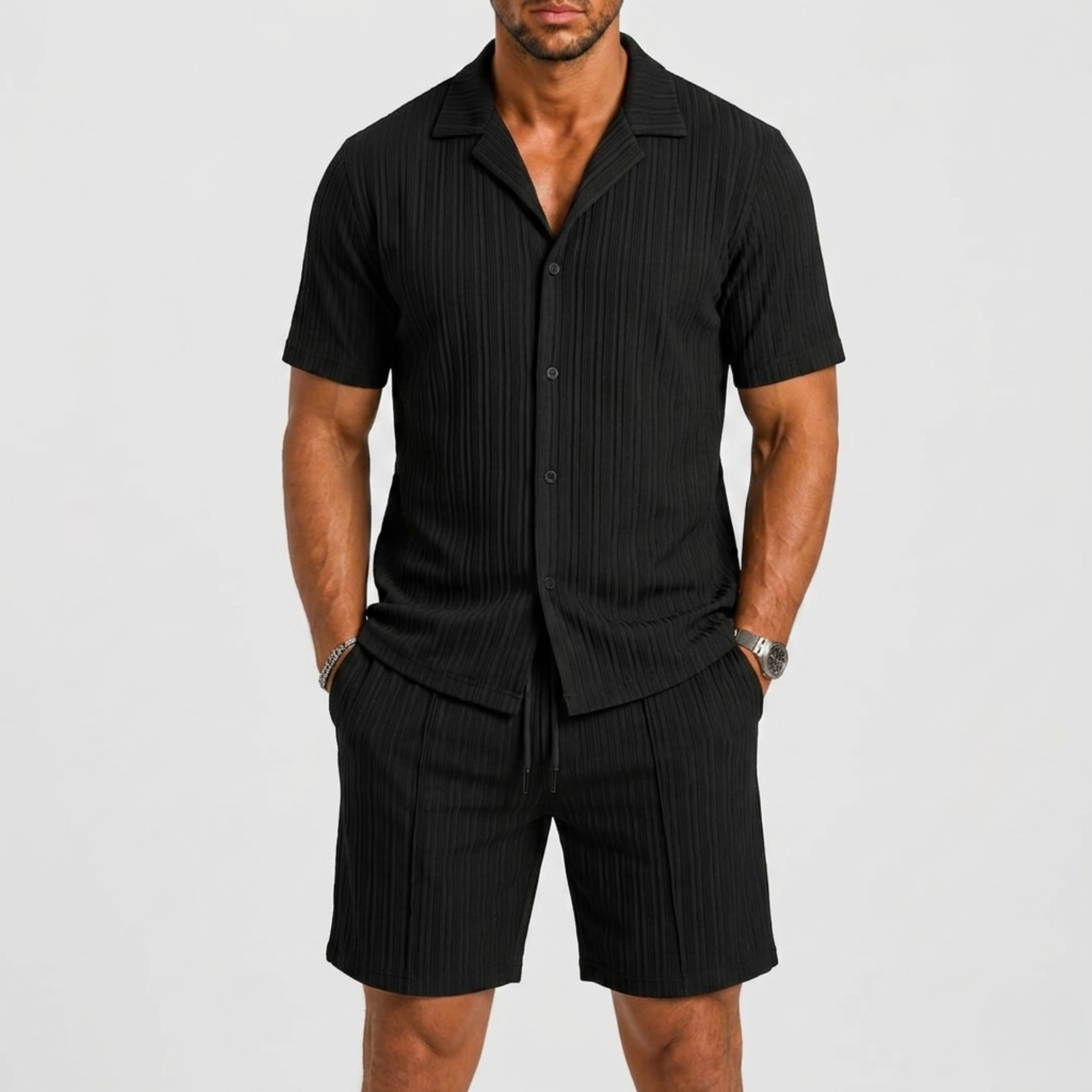 Montvero | Ensemble d'Été Homme en Lin avec Chemise et Short