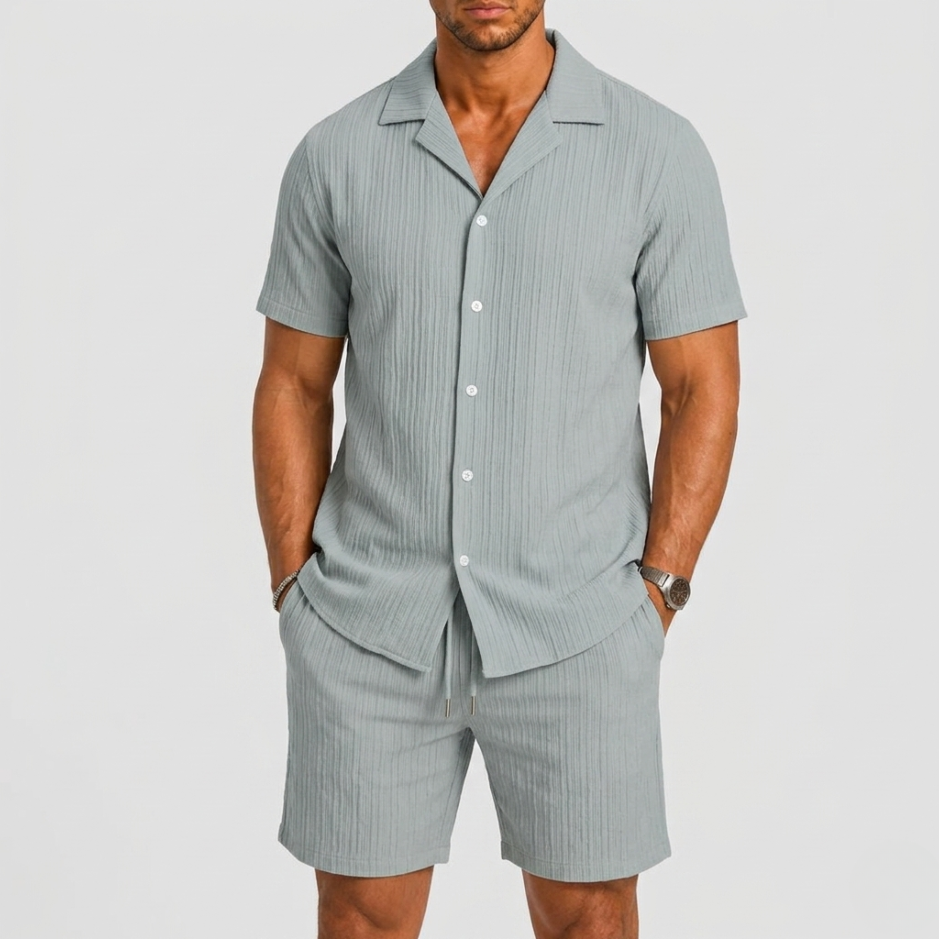 Montvero | Ensemble d'Été Homme en Lin avec Chemise et Short