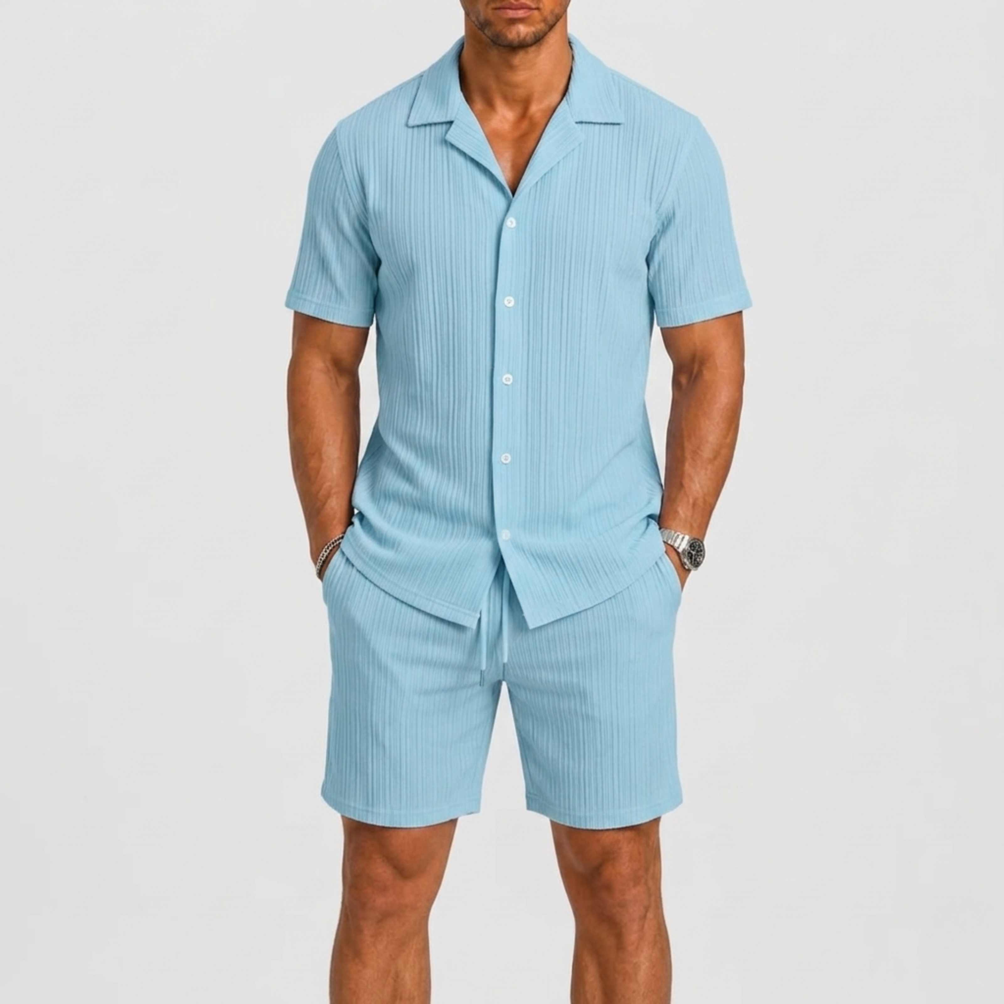 Montvero | Ensemble d'Été Homme en Lin avec Chemise et Short