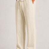 Montvero | Pantalon Homme en Lin et Coton Coupe Relax avec Cordon de Serrage