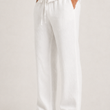 Montvero | Pantalon Homme en Lin et Coton Coupe Relax avec Cordon de Serrage