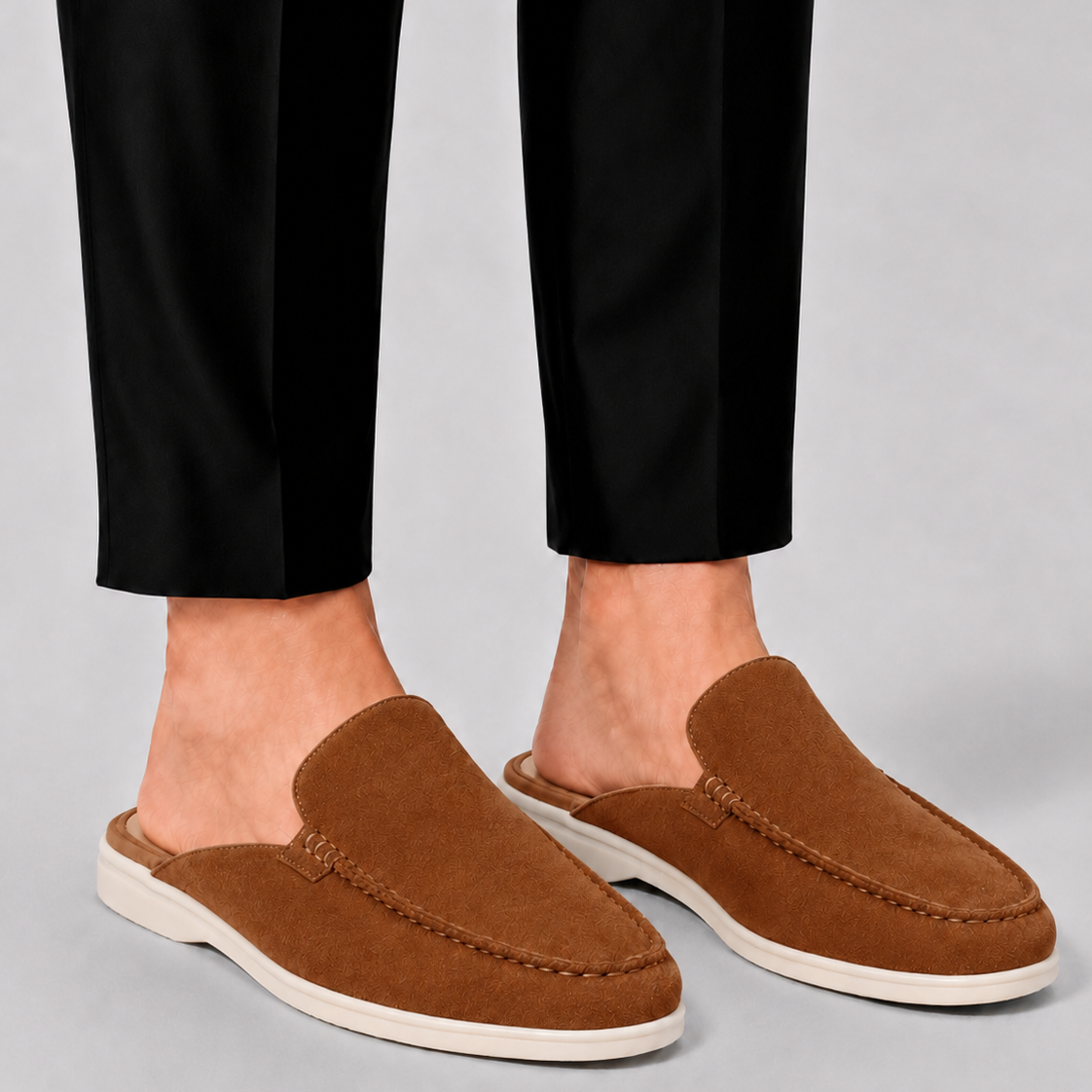Montvero | Mules Homme Style Mocassin en Daim Élégant