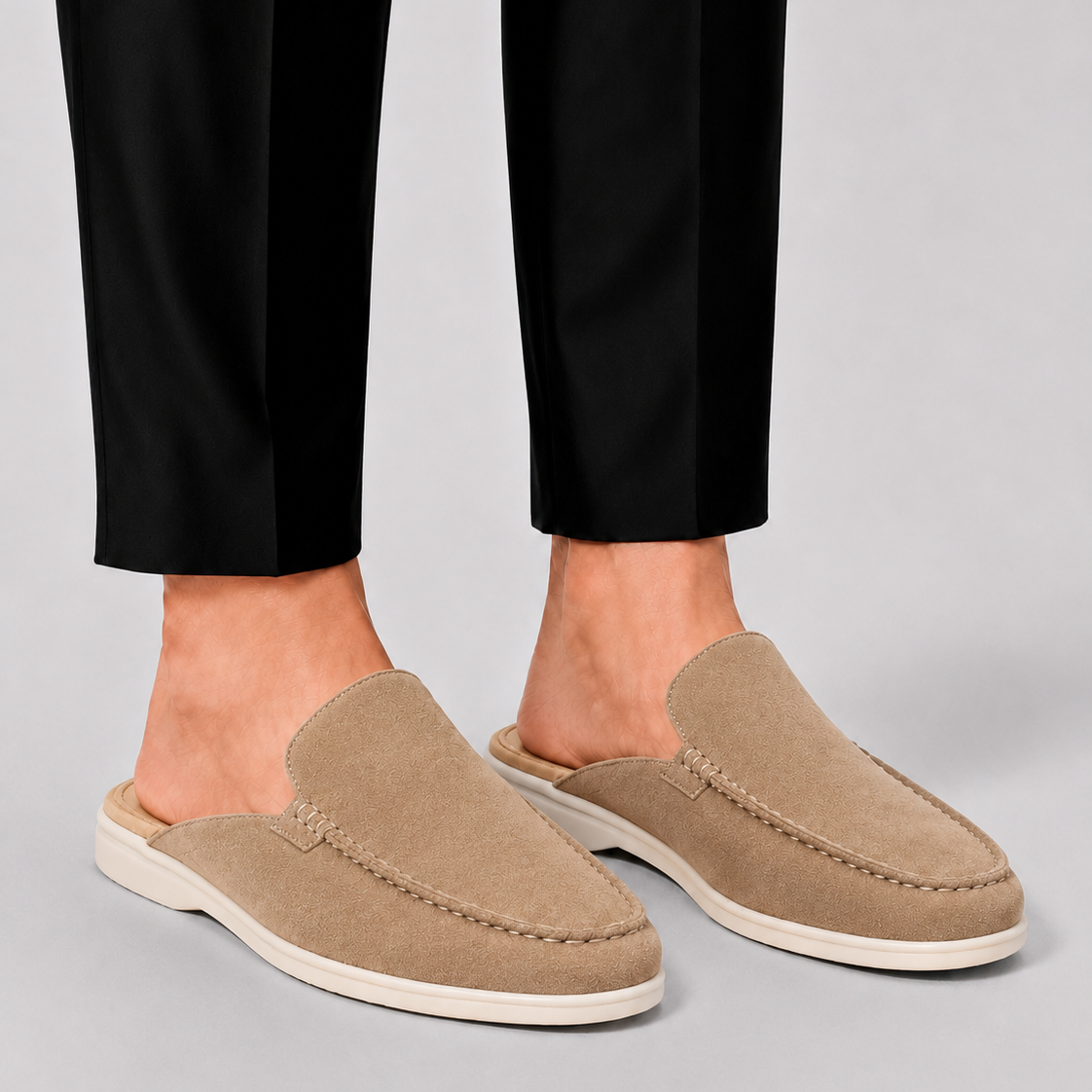 Montvero | Mules Homme Style Mocassin en Daim Élégant