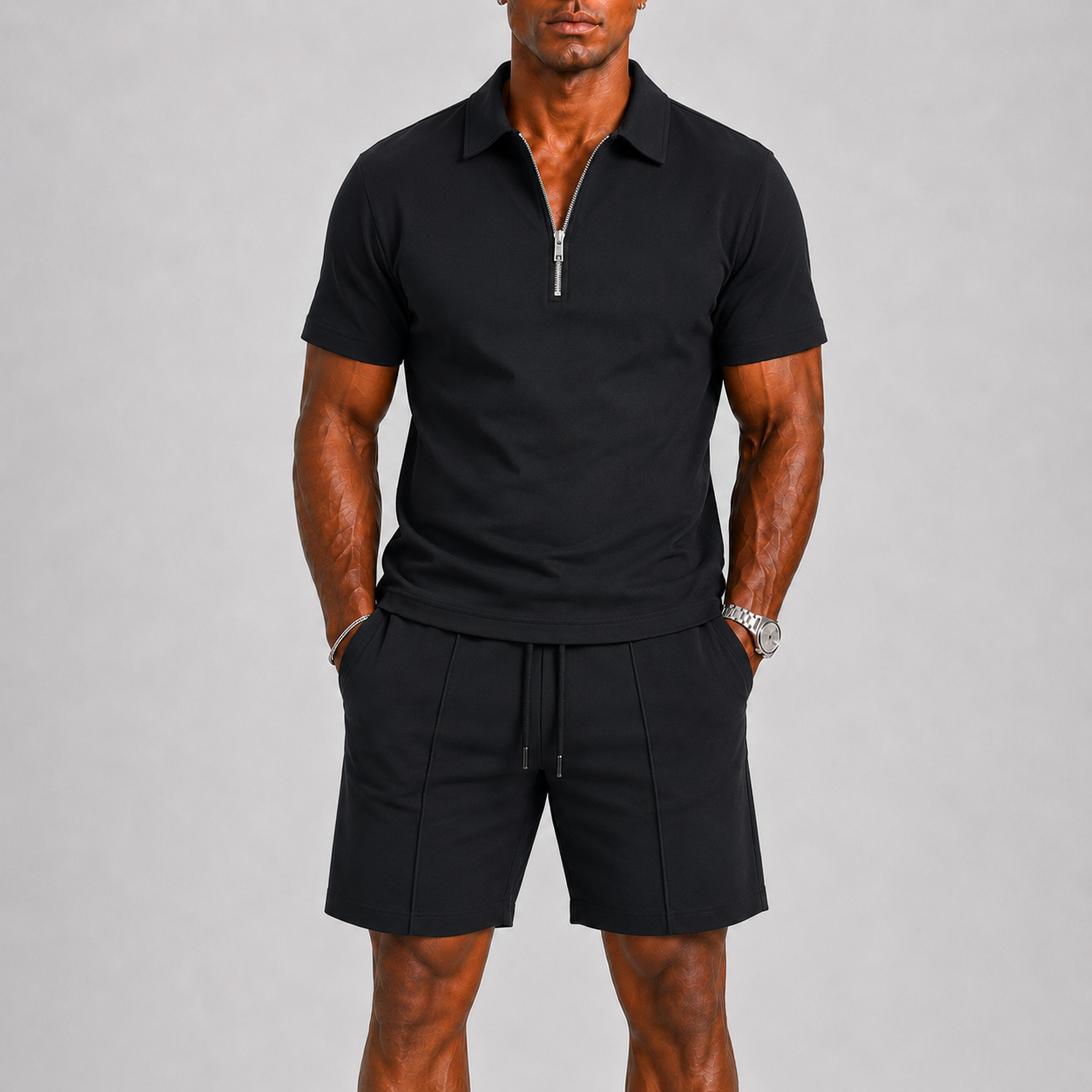 Montvero | Ensemble Polo Homme à Fermeture Zippée & Short Style Estival