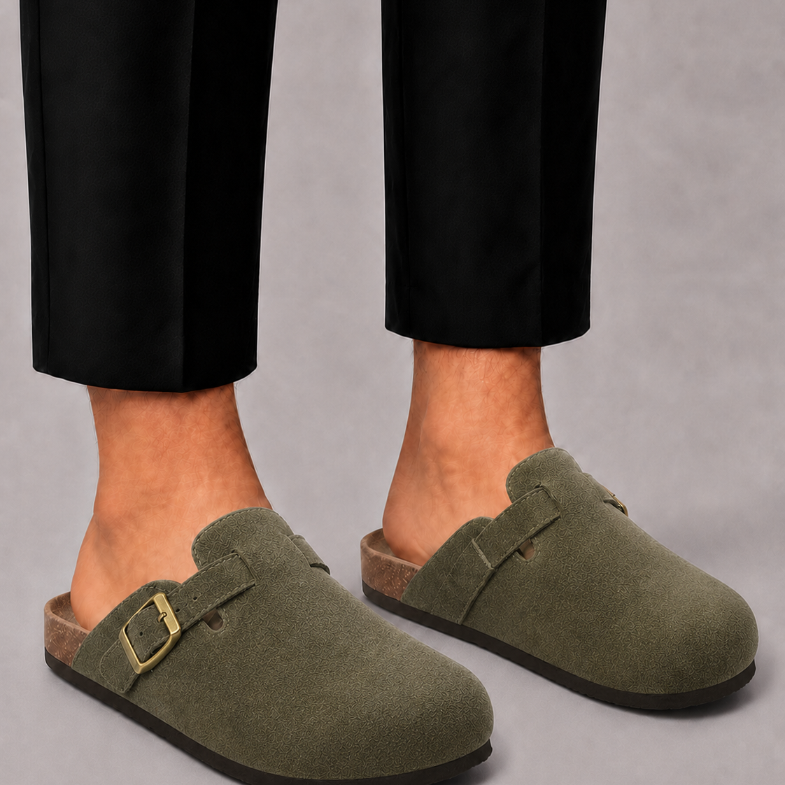 Montvero | Sabots en Suède Homme à Boucle Réglable