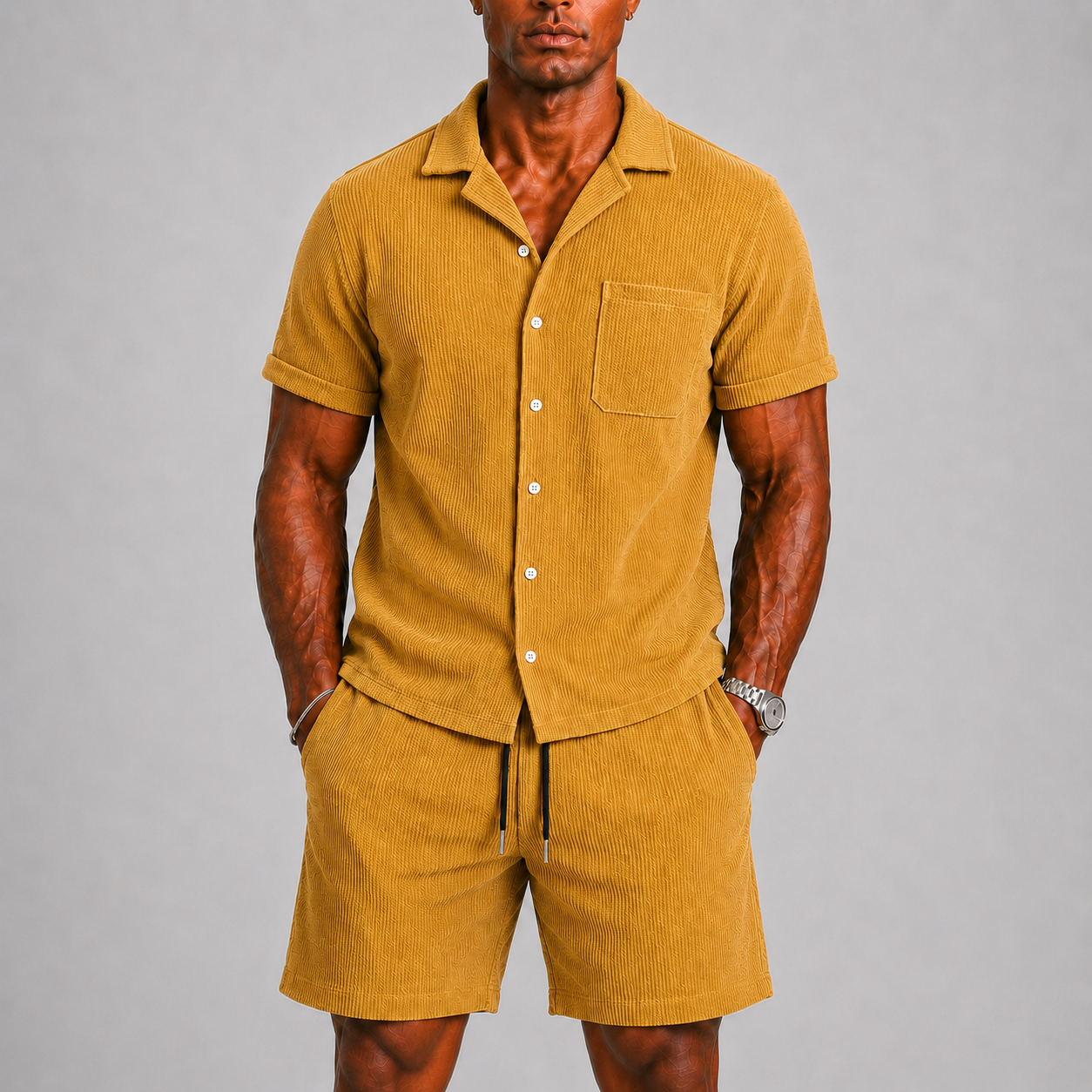 Montvero | Ensemble Homme Texturé avec Chemise et Short