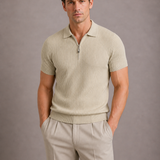 Montvero | Polo Homme Côtelé à Fermeture Zippée