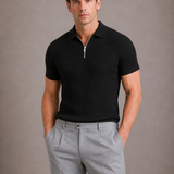 Montvero | Polo Homme Côtelé à Fermeture Zippée