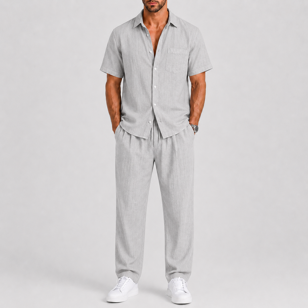 Montvero | Ensemble d'Été Homme Chemise & Pantalon Ample en Lin