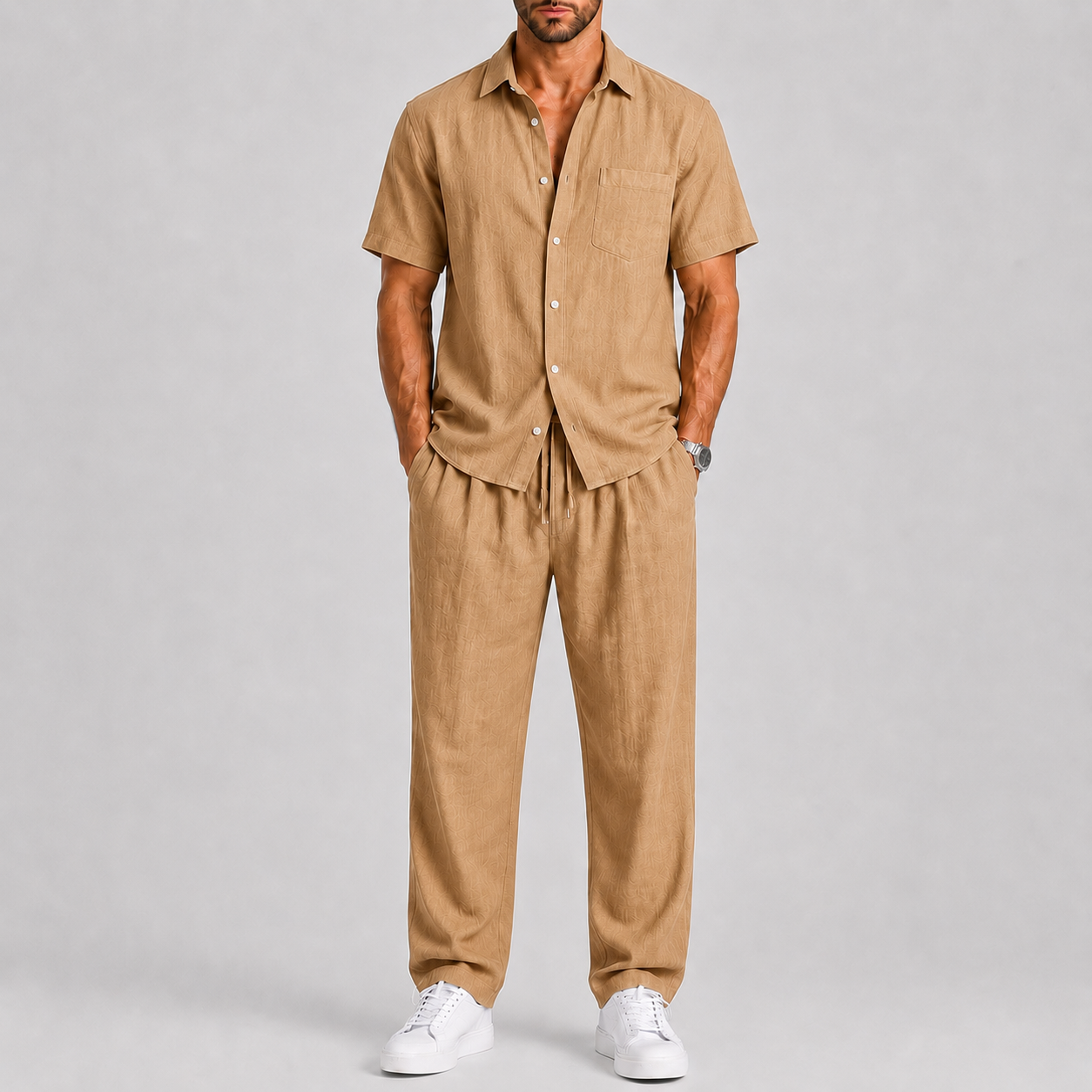 Montvero | Ensemble d'Été Homme Chemise & Pantalon Ample en Lin