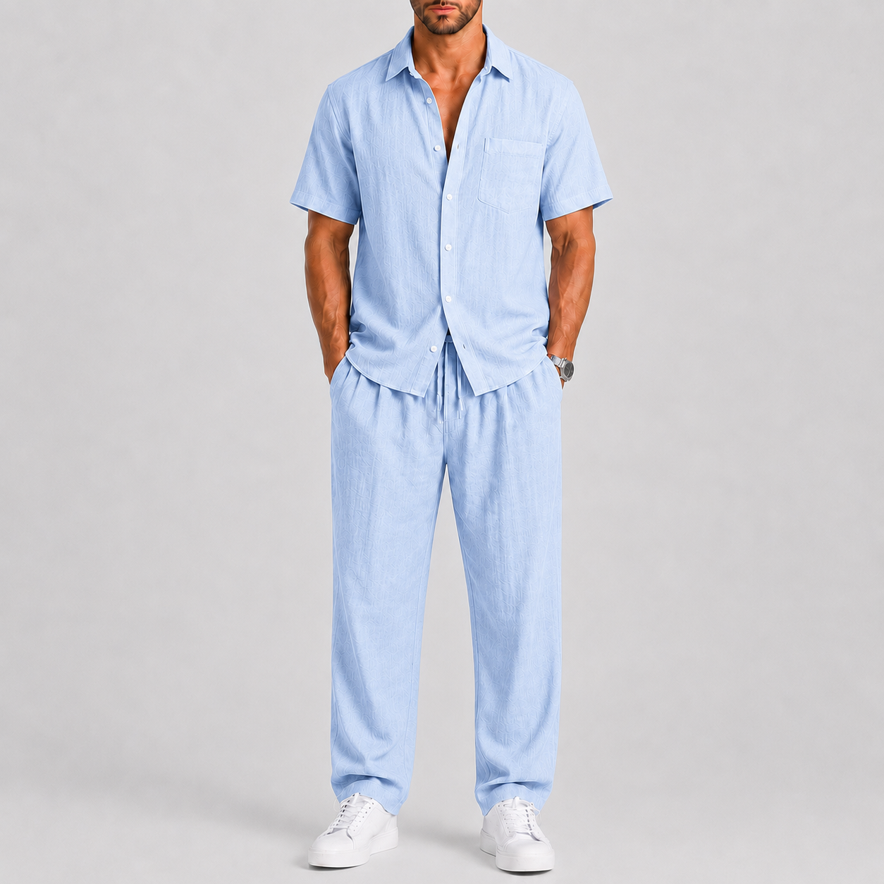 Montvero | Ensemble d'Été Homme Chemise & Pantalon Ample en Lin