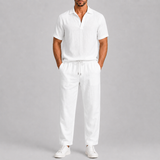 Montvero | Ensemble Homme en Lin Blanc Décontracté