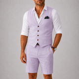 Montvero | Ensemble Homme Gilet en Lin et Short Élégant