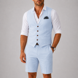 Montvero | Ensemble Homme Gilet en Lin et Short Élégant