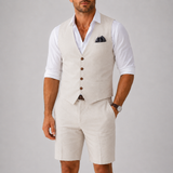 Montvero | Ensemble Homme Gilet en Lin et Short Élégant