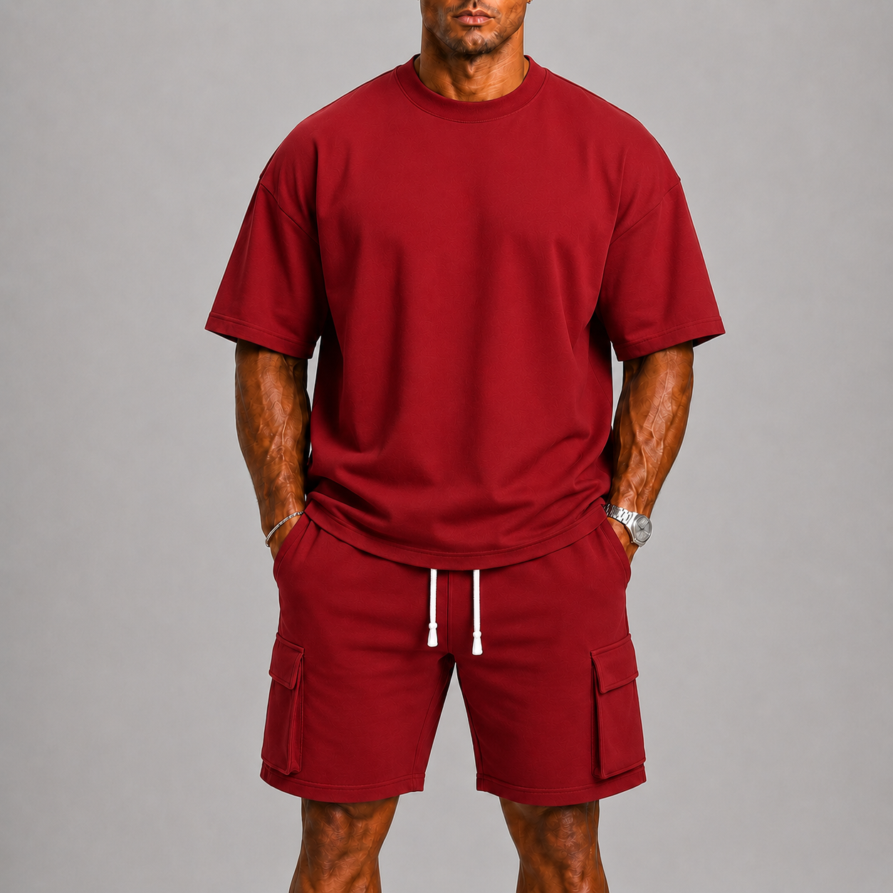 Montvero | Ensemble d'Été Sport Homme avec T-shirt Oversize et Short Cargo
