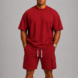 Montvero | Ensemble d'Été Sport Homme avec T-shirt Oversize et Short Cargo
