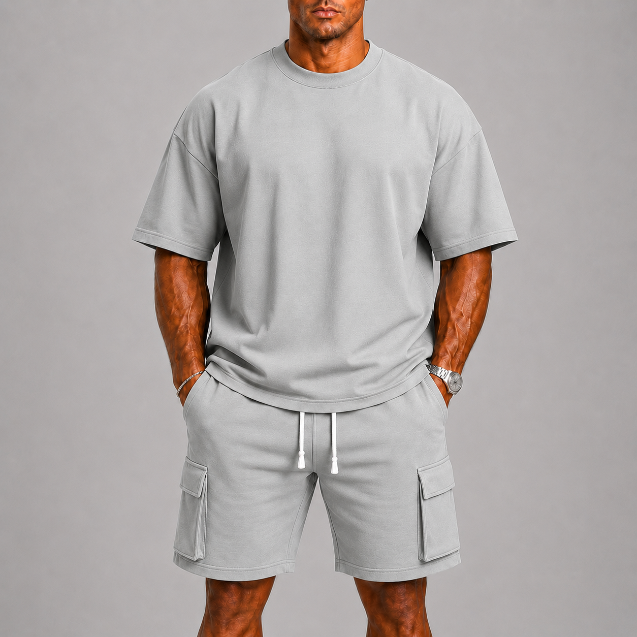Montvero | Ensemble d'Été Sport Homme avec T-shirt Oversize et Short Cargo