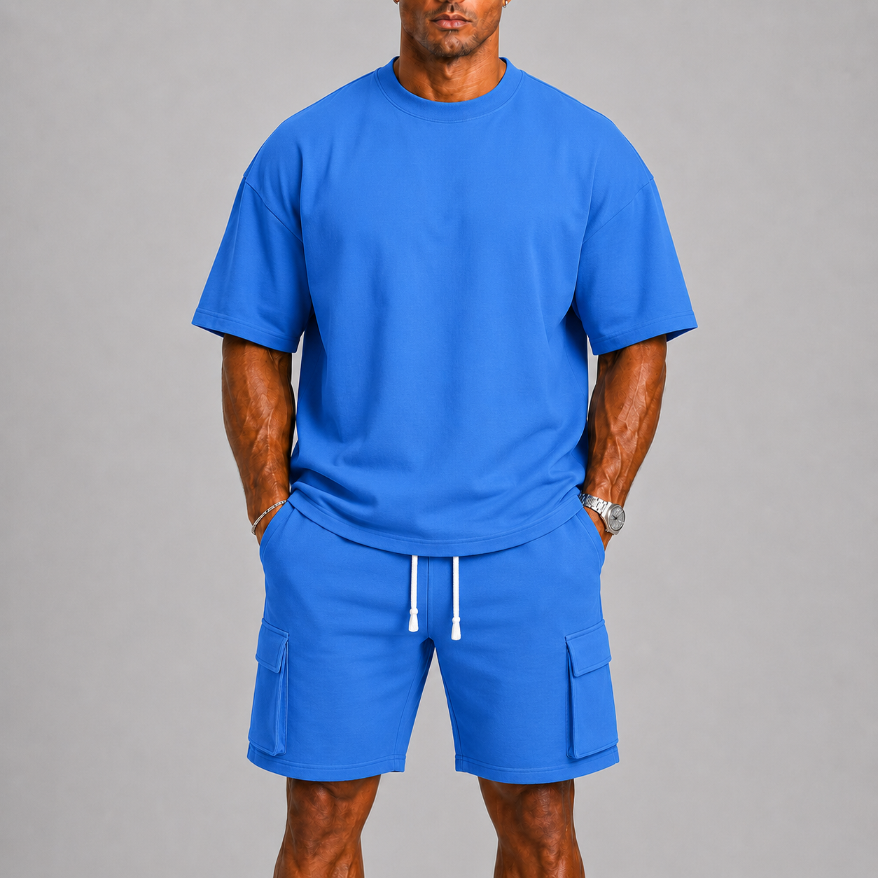 Montvero | Ensemble d'Été Sport Homme avec T-shirt Oversize et Short Cargo