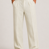 Montvero | Pantalon en Lin Homme Coupe Ample avec Cordon de Serrage