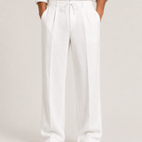 Montvero | Pantalon en Lin Homme Coupe Ample avec Cordon de Serrage