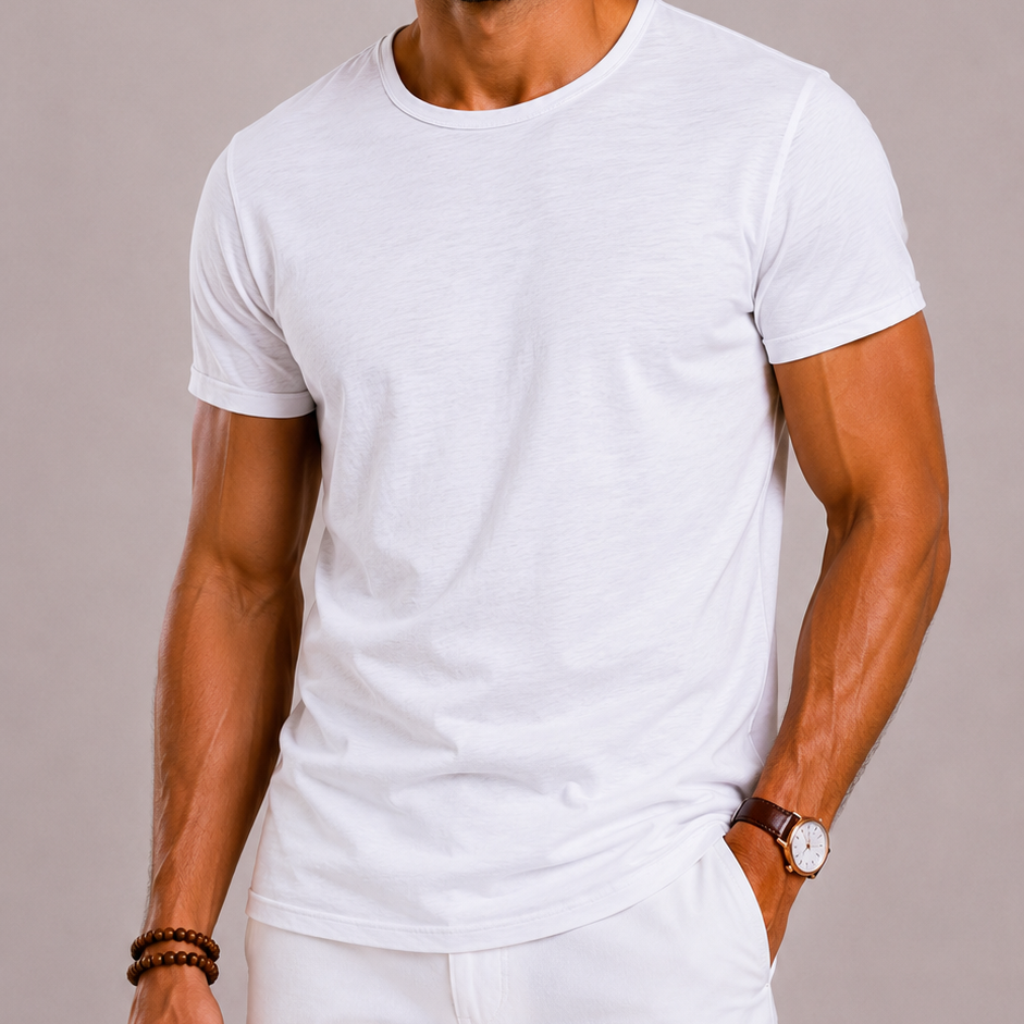 Montvero | T-Shirt Homme en Coton à Col Rond