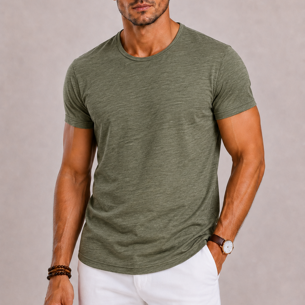 Montvero | T-Shirt Homme en Coton à Col Rond