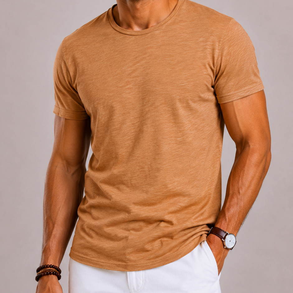 Montvero | T-Shirt Homme en Coton à Col Rond