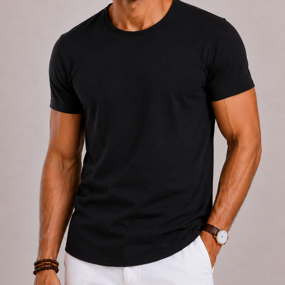 Montvero | T-Shirt Homme en Coton à Col Rond