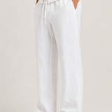 Montvero | Pantalon en Lin Homme Coupe Décontractée Taille Élastique