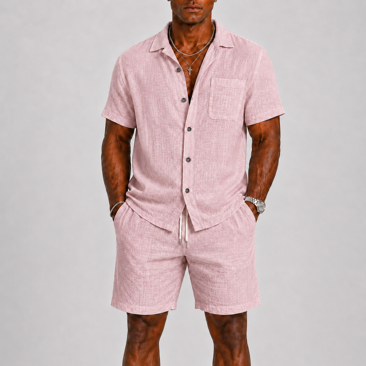 Montvero | Ensemble Homme en Lin Chemise & Short Style Estival Élégant