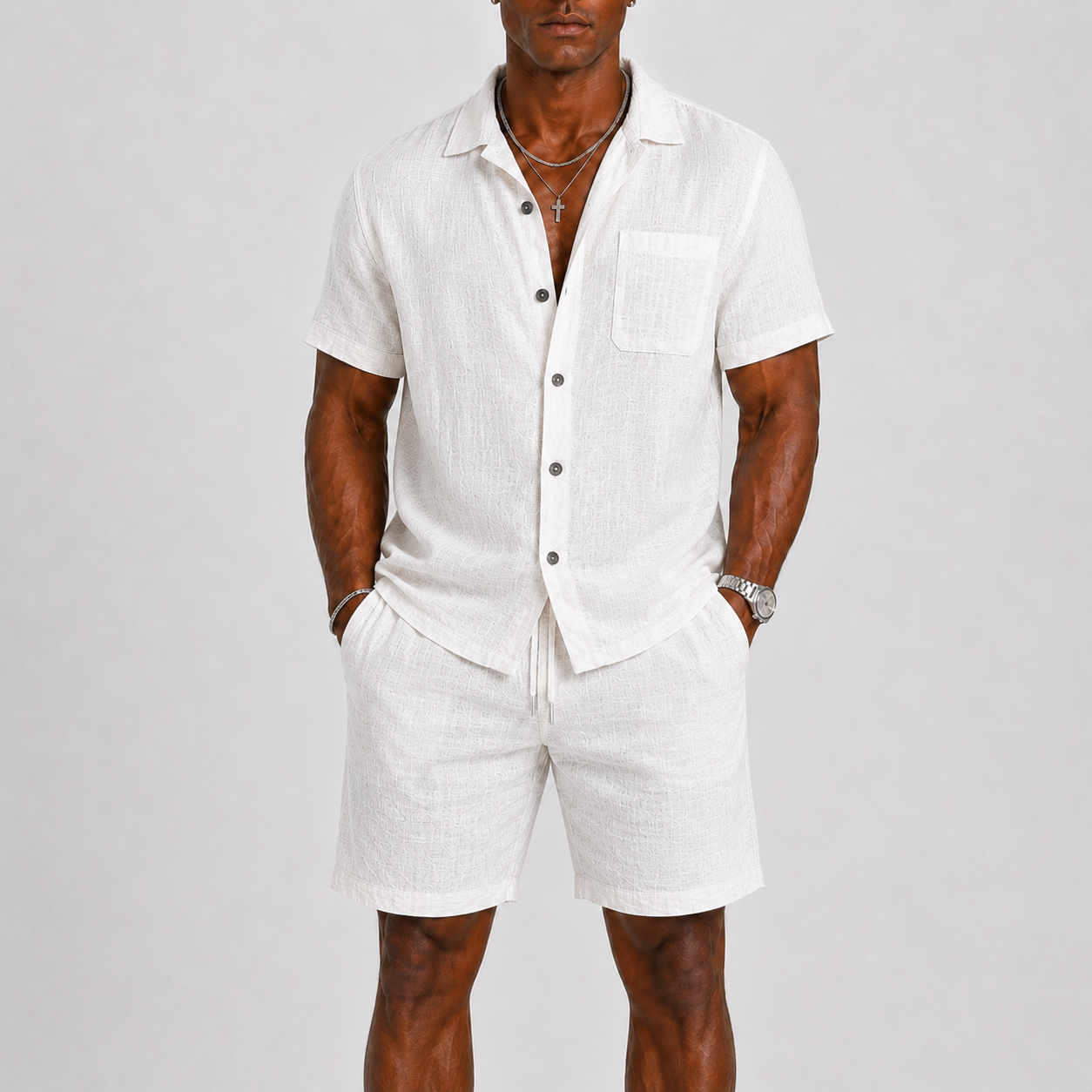 Montvero | Ensemble Homme en Lin Chemise & Short Style Estival Élégant
