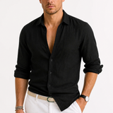 Montvero | Chemise Homme en Lin Col Classique Coupe Ajustée