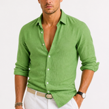 Montvero | Chemise Homme en Lin Col Classique Coupe Ajustée