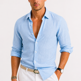 Montvero | Chemise Homme en Lin Col Classique Coupe Ajustée