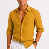 Montvero | Chemise Homme en Lin Col Classique Coupe Ajustée