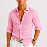 Montvero | Chemise Homme en Lin Col Classique Coupe Ajustée