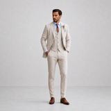 Montvero | Costume Homme Beige Trois Pièces