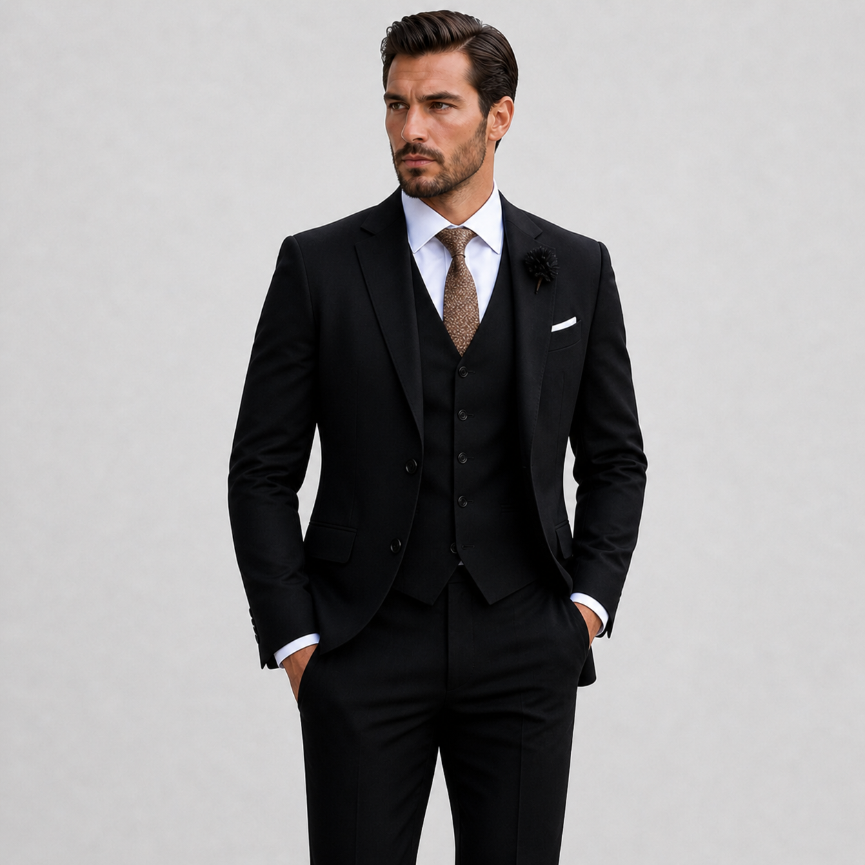 Montvero | Costume Homme Beige Trois Pièces