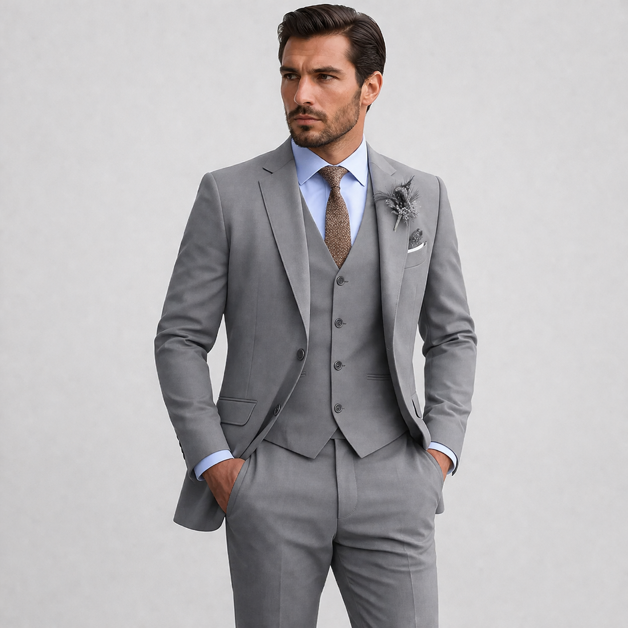 Montvero | Costume Homme Beige Trois Pièces