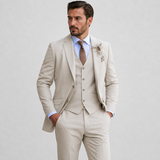 Montvero | Costume Homme Beige Trois Pièces