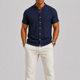 Montvero | Ensemble en Lin Homme Chemise Manches Courtes & Pantalon Élégant