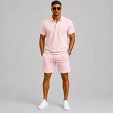 Montvero | Ensemble Jacquard Homme Polo & Short Élégant d'Été