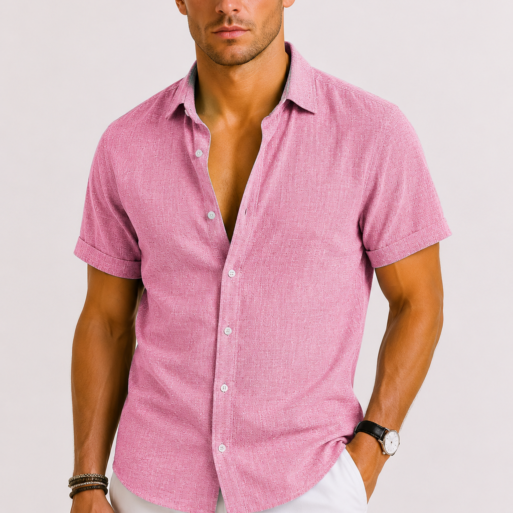 Montvero | Chemise Homme en Lin Manches Courtes Style Estival Intemporel