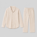 Montvero | Ensemble en Lin Homme avec Col Cubain et Pantalon Élégant
