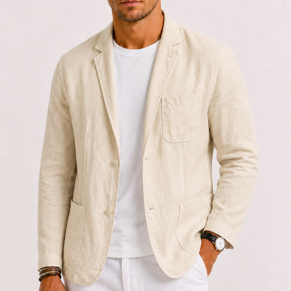 Montvero | Blazer en Lin Homme Élégant Décontracté