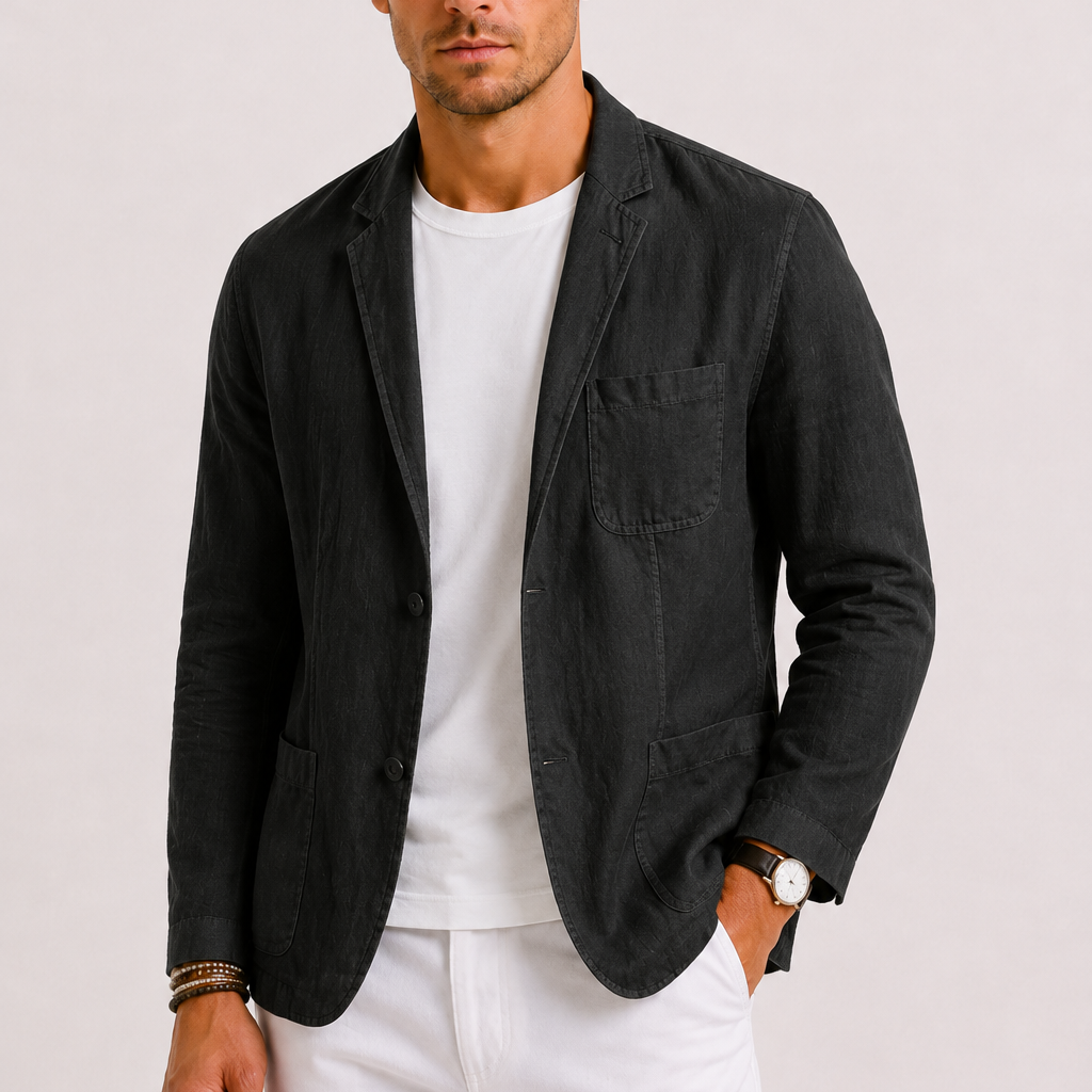 Montvero | Blazer en Lin Homme Élégant Décontracté