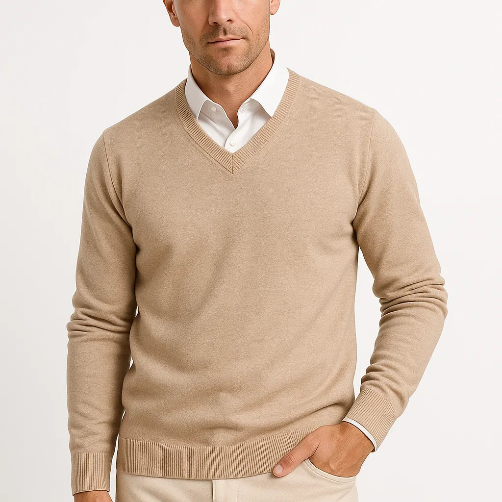 Montvero | Pull Homme Col V en Maille Élégante