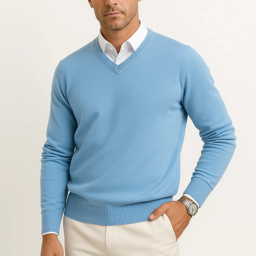 Montvero | Pull Homme Col V en Maille Élégante