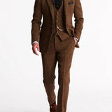 Montvero | Costume Trois Pièces Tweed Ajusté Homme